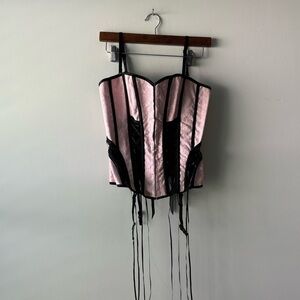 Pink and‎ black wired corset size M/L